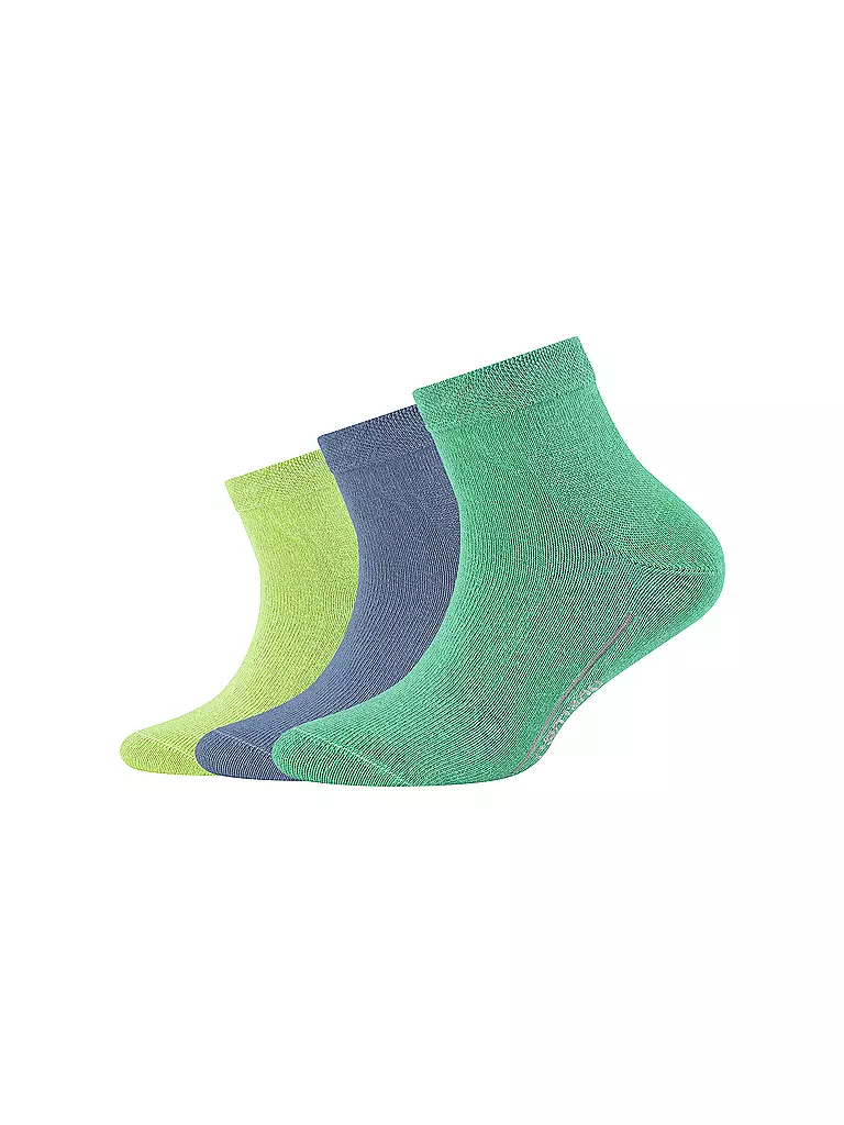 CAMANO | Jungen Sneakersocken 3er Pkg QUARTER katydid | grün