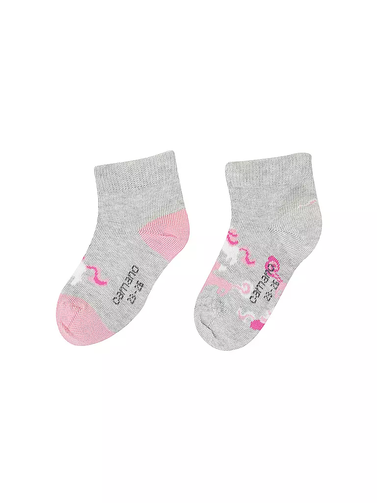 CAMANO | Mädchen Socken 2er Pkg fog melange  | hellgrau