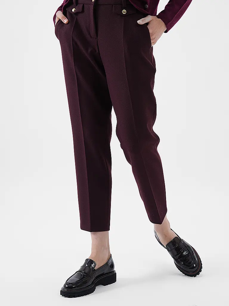 CAMBIO | Chino KRYSTAL FLAP | Dunkelrot