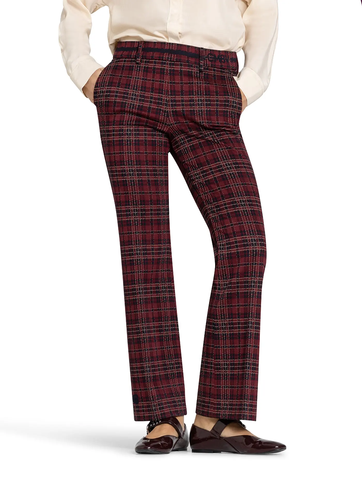 CAMBIO | Hose Flared Fit FRANCOISE CROPPED | dunkelrot