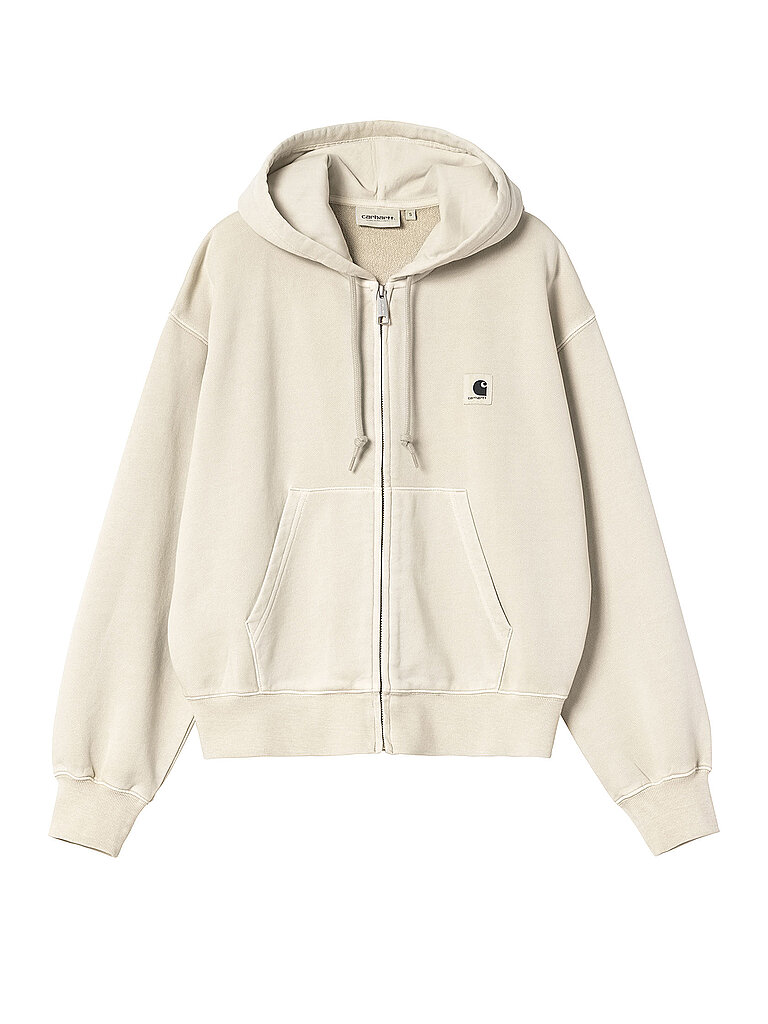 Kapuzensweatjacke beige S damen