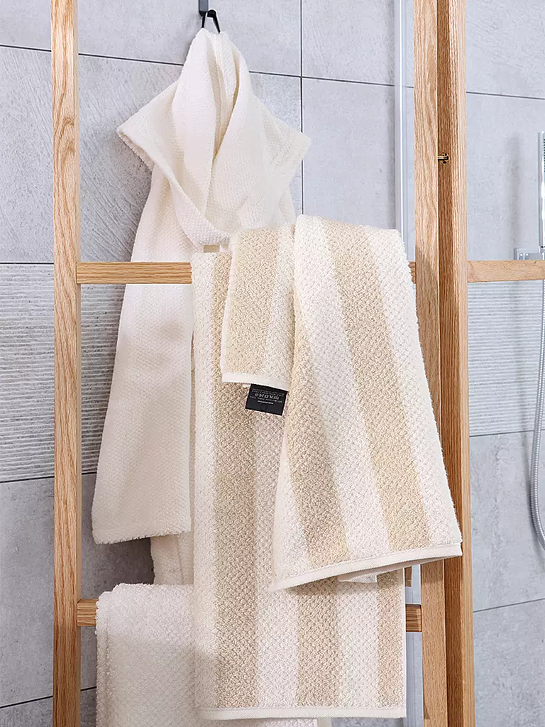 CAWÖ | Handtuch PURE STRIPE 50x100cm Beige | dunkelgrün