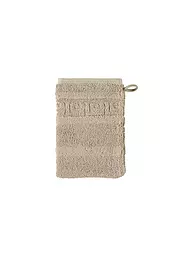 CAWÖ | Waschhandschuh NOBLESSE 16x22cm Mittelblau | beige