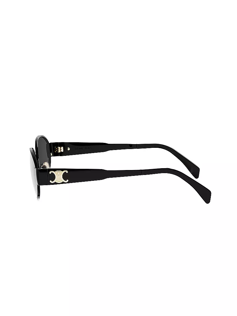 CELINE | Metal Triomphe schwarze ovale Sonnenbrille | gold