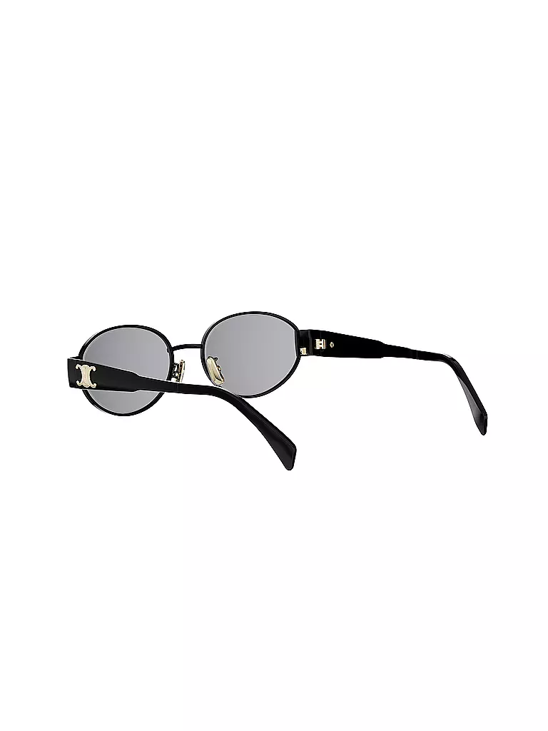 CELINE | Metal Triomphe schwarze ovale Sonnenbrille | gold