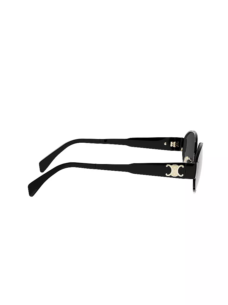 CELINE | Metal Triomphe schwarze ovale Sonnenbrille | gold