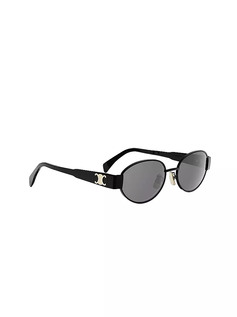 CELINE | Metal Triomphe schwarze ovale Sonnenbrille | gold