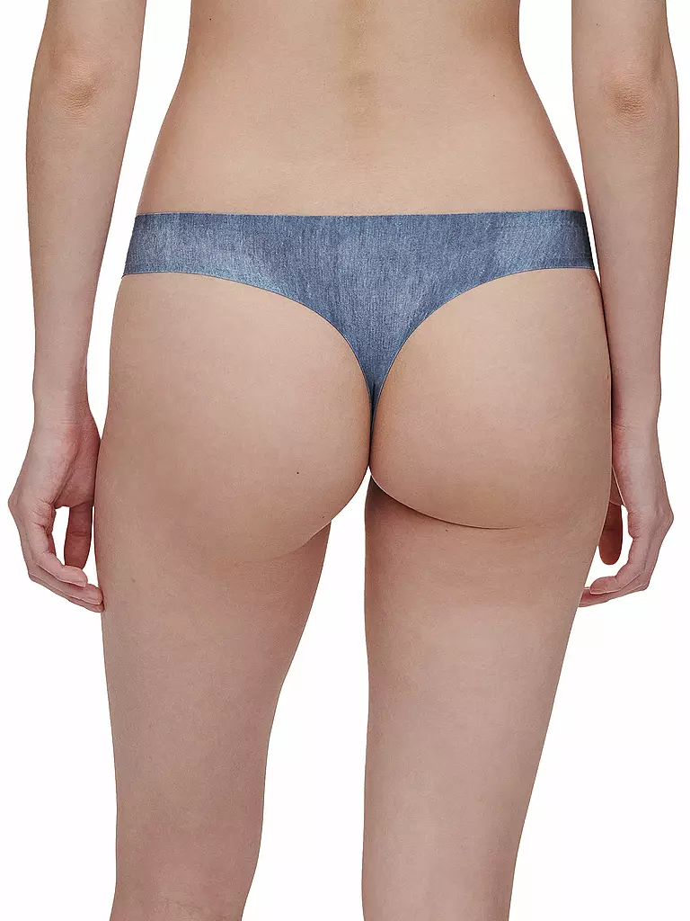 CHANTELLE | String SOFT STRETCH blue denim print | beige