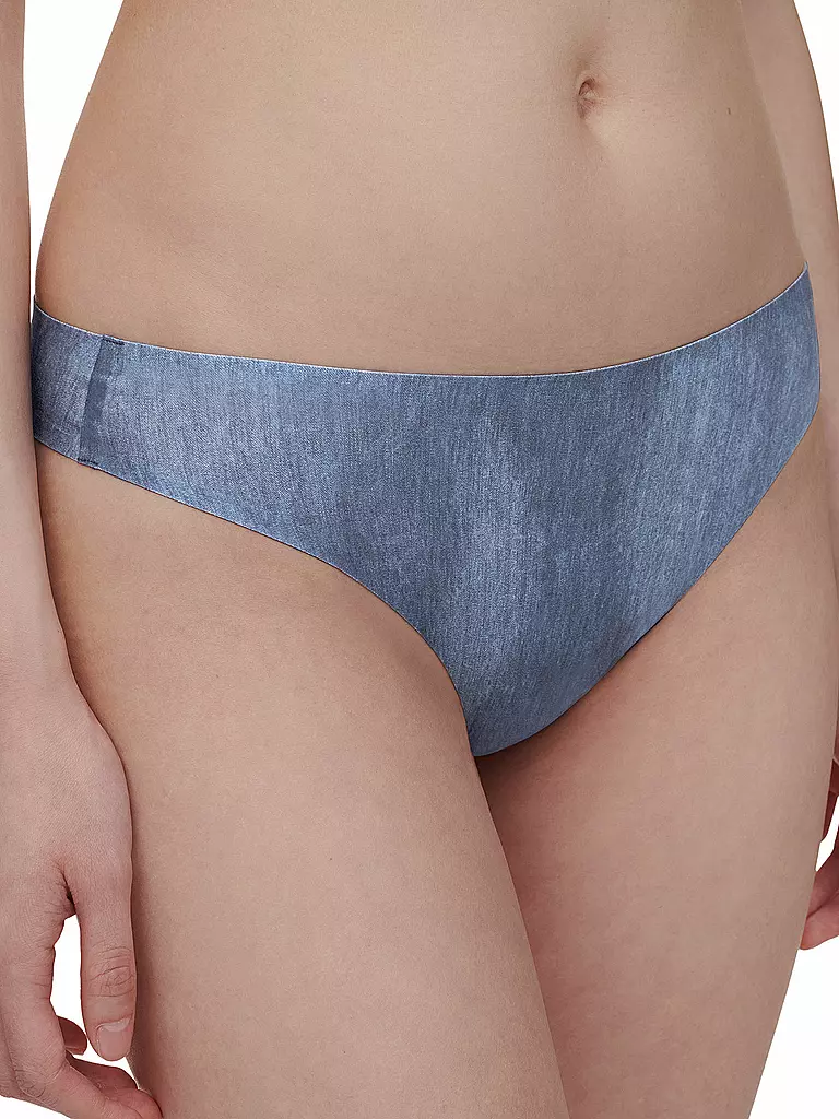 CHANTELLE | String SOFT STRETCH blue denim print | beige