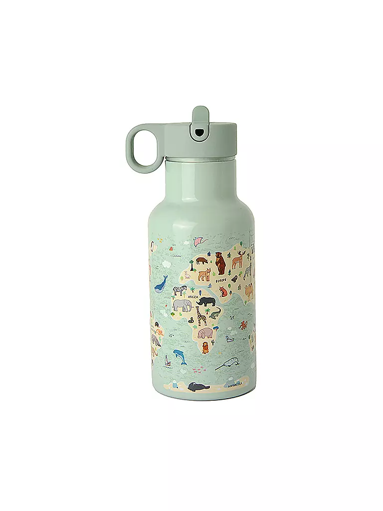 CHIC.MIC | Thermosflasche bioloco sky kids 350ml Animal Map | mint