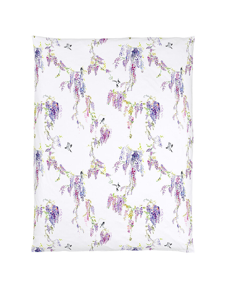 CHRISTIAN FISCHBACHER Satin Deckenbezug PURPLE RAIN 140x200cm Weiss/Lila weiss