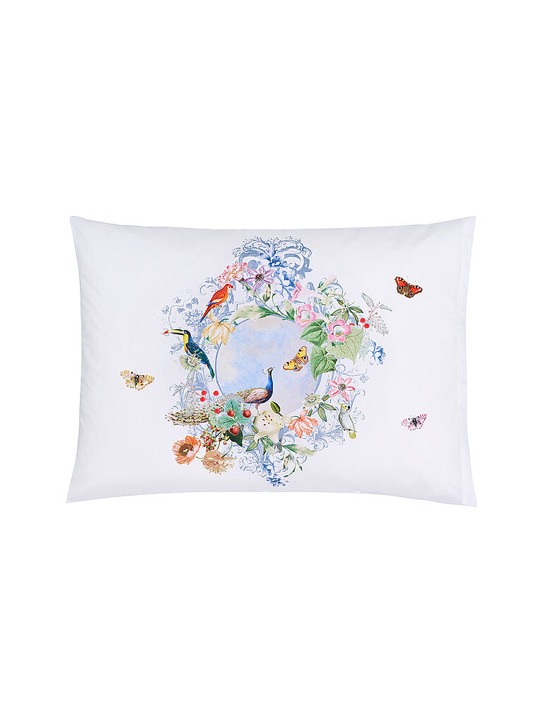 Satin Kissenbezug 70x90cm Peacock Weiss weiss baby