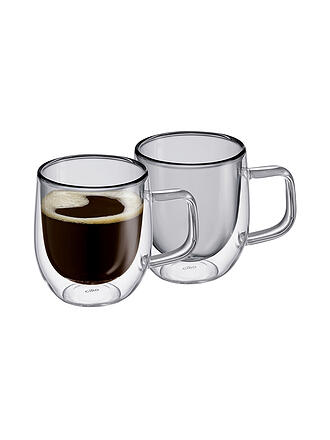 CILIO |  Kaffeeglas Doppelwandig VENETO 2x0,02l  Borosilikatglas Grau