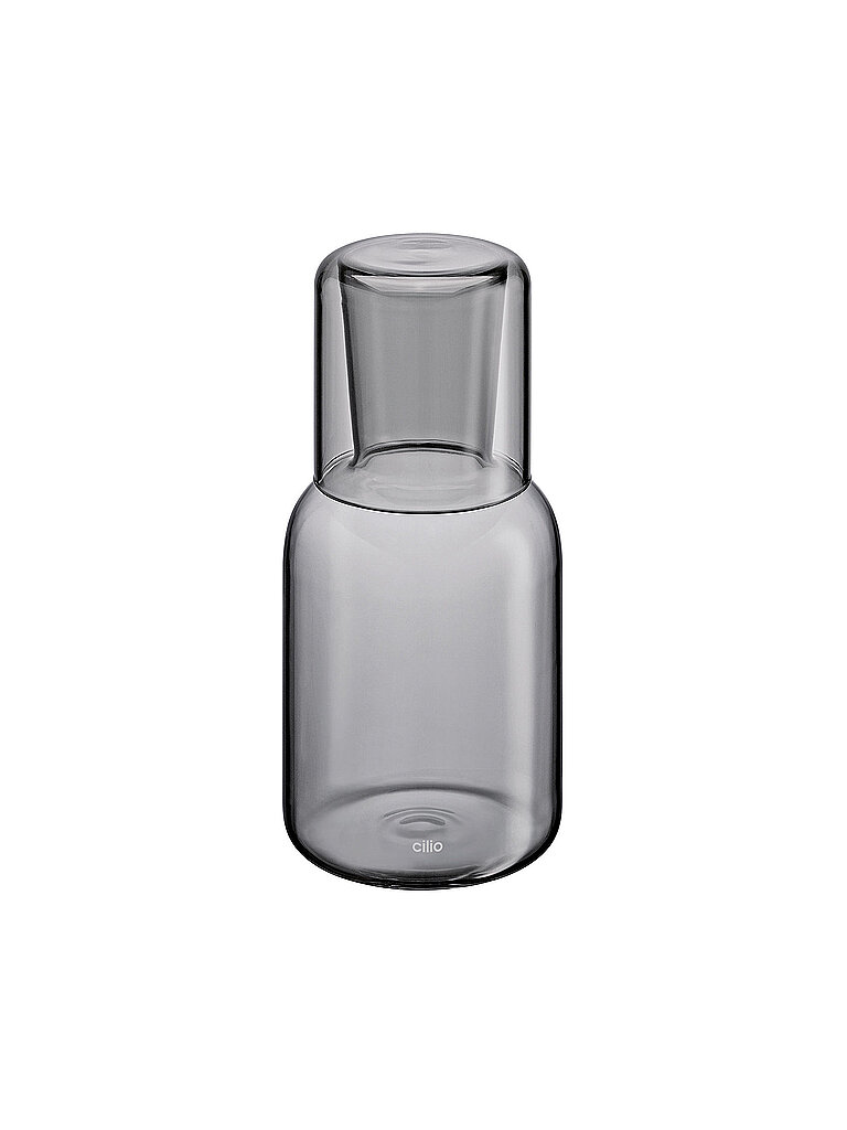 Wasserkaraffe mit Trinkglas LORENZO 750/200ml Borosilikat Grau grau baby