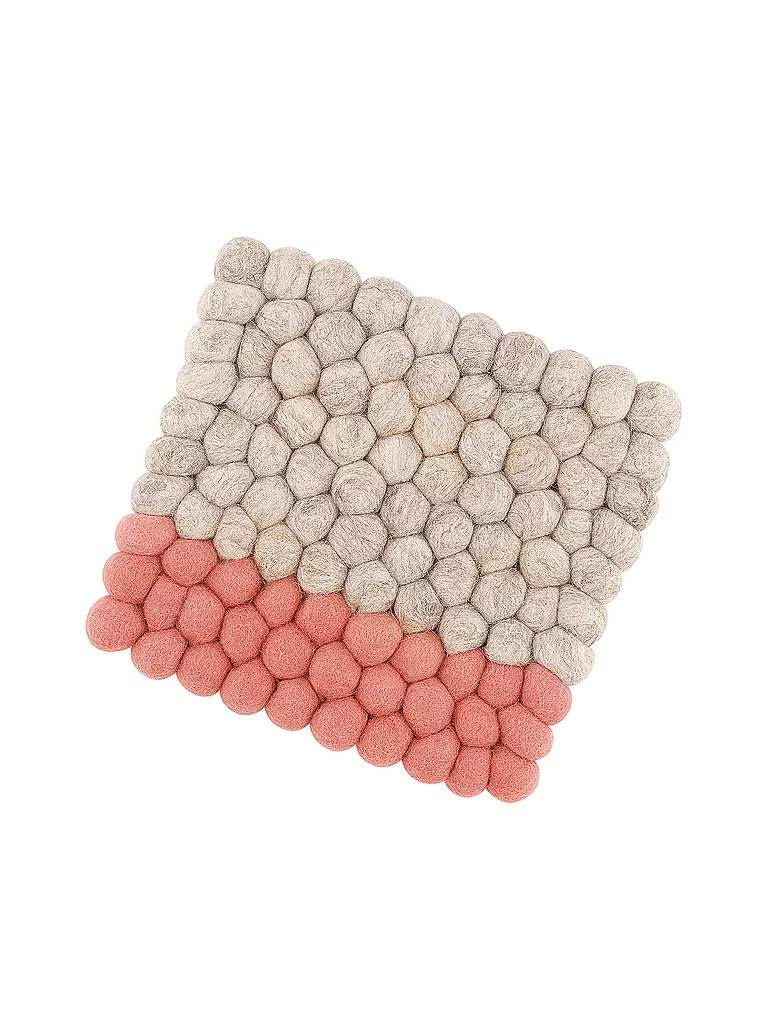 CILIO | Untersetzer LANA DUE Wolle Beige-Coral | koralle