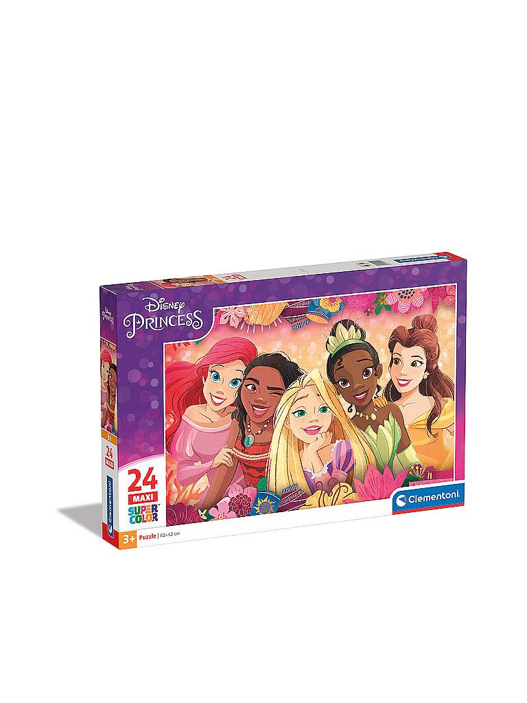 clementoni puzzle maxi supercolor - disney princess 24 teile