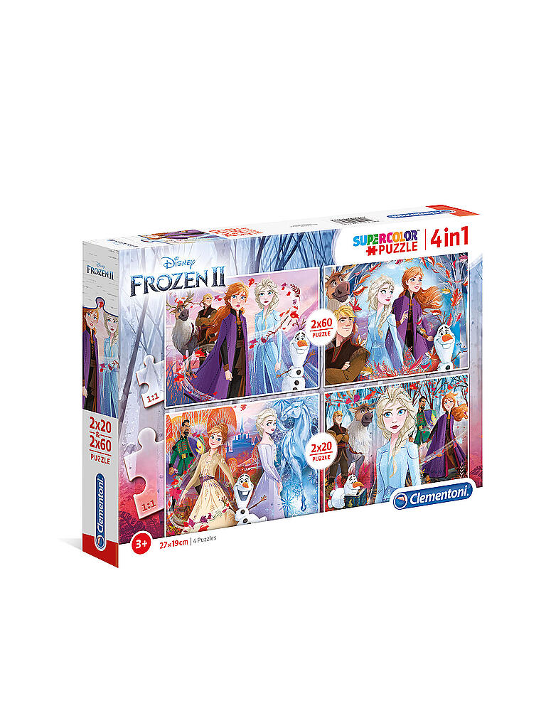 CLEMENTONI | Puzzle FROZEN 2 x 20 + 2 x 60 Teile ab 3 Jahren | keine Farbe