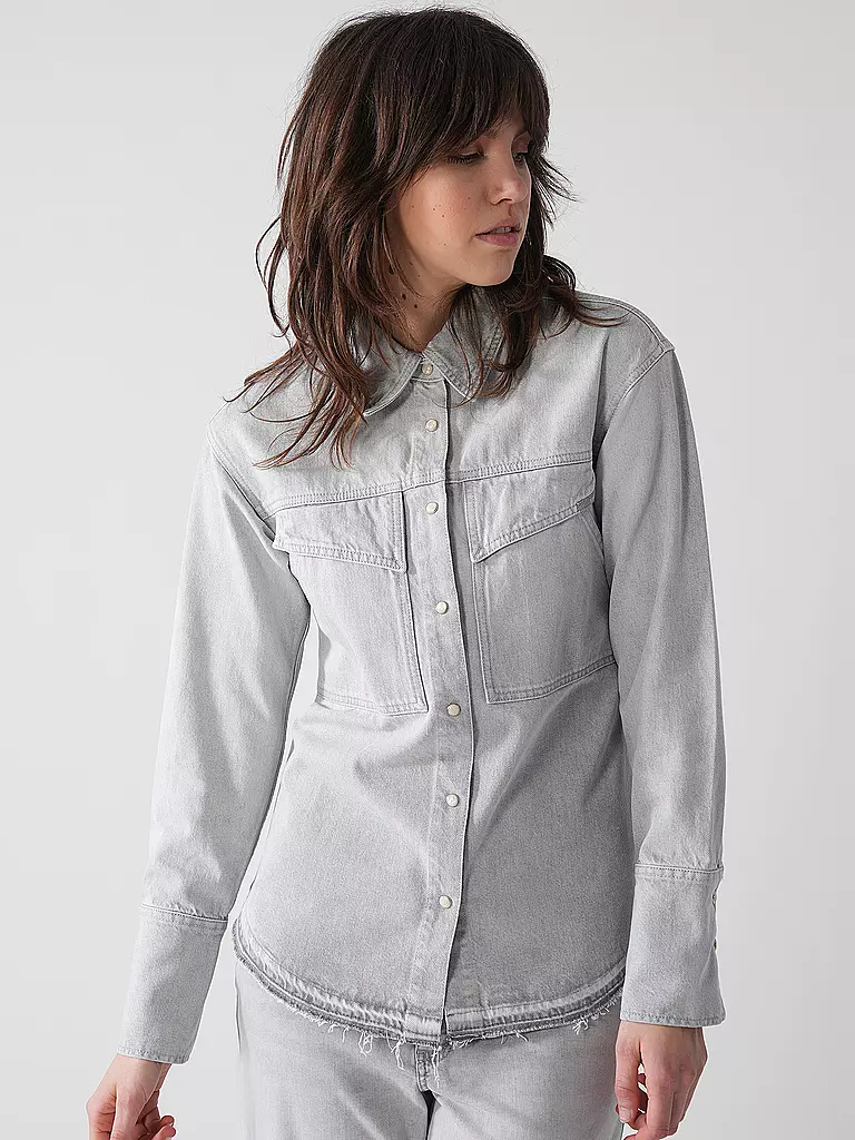 CLOSED | Jeansbluse | hellgrau