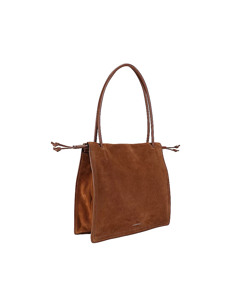 Coccinelle Sulse Suede Shopper Bag Camel 2