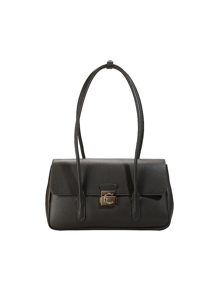 COCCINELLE Ledertasche - Schultertasche C-ME LOCK dunkelgrün