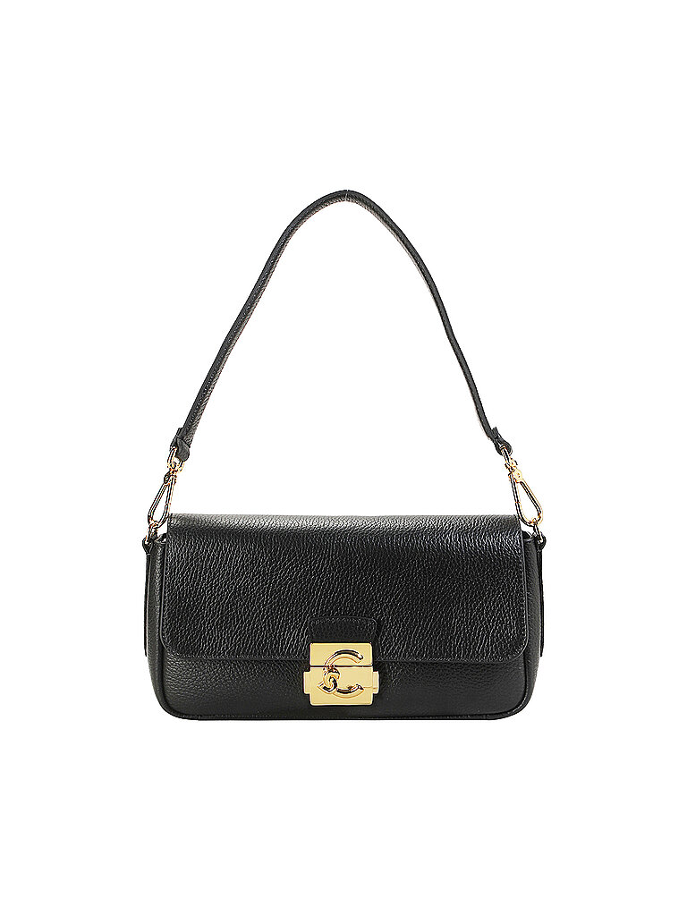 COCCINELLE Ledertasche - Schultertache C-ME LOCK Medium schwarz