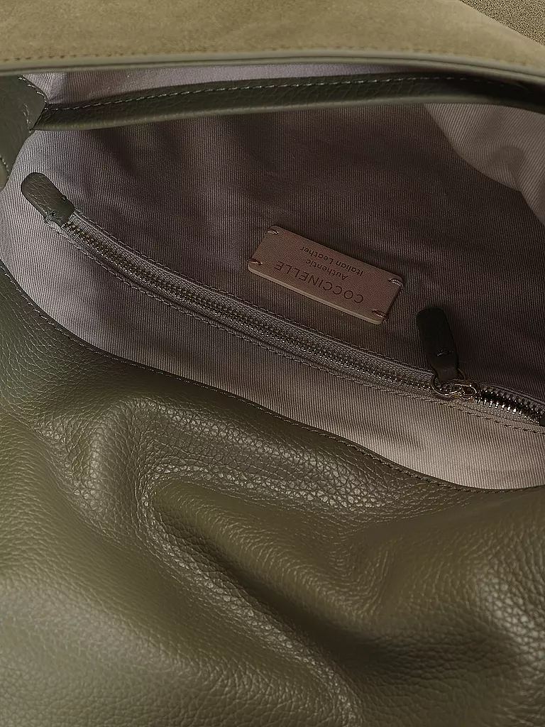 COCCINELLE | Ledertasche - Henkeltasche LIYA  SUEDE | Olive