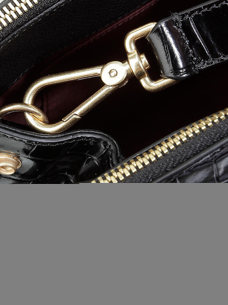 COCCINELLE | Ledertasche - Henkeltasche Sortie Croco Shiny Soft | schwarz