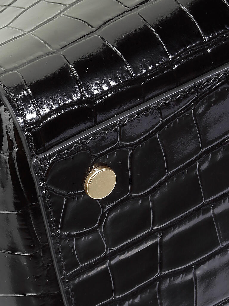 COCCINELLE | Ledertasche - Henkeltasche Sortie Croco Shiny Soft | schwarz