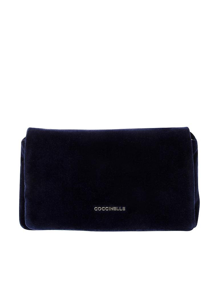 COCCINELLE | Samttasche - Clutch "Silbilla" | blau