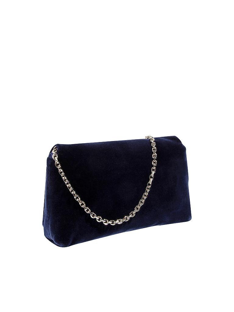 COCCINELLE | Samttasche - Clutch "Silbilla" | blau