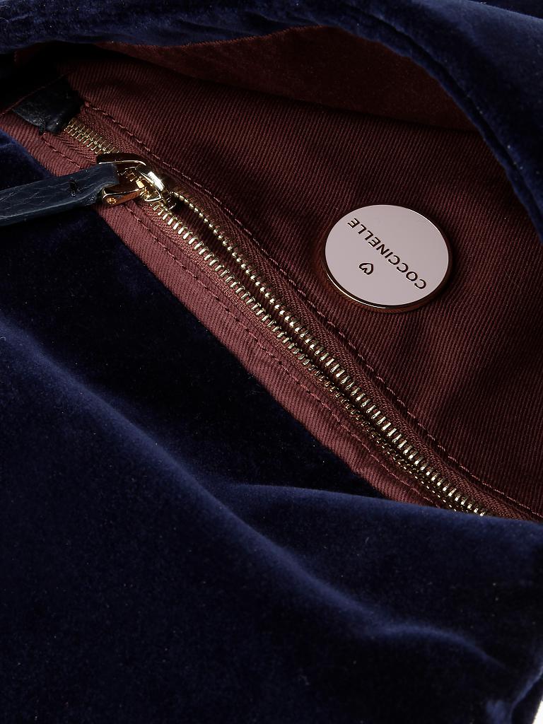COCCINELLE | Samttasche - Clutch "Silbilla" | blau