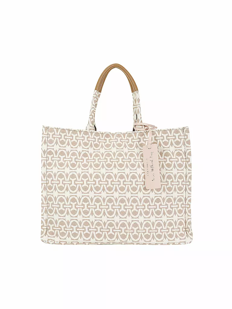 COCCINELLE | Tasche - Tote Bag NEVER WHITHOUT A BAG JACQUARD | beige