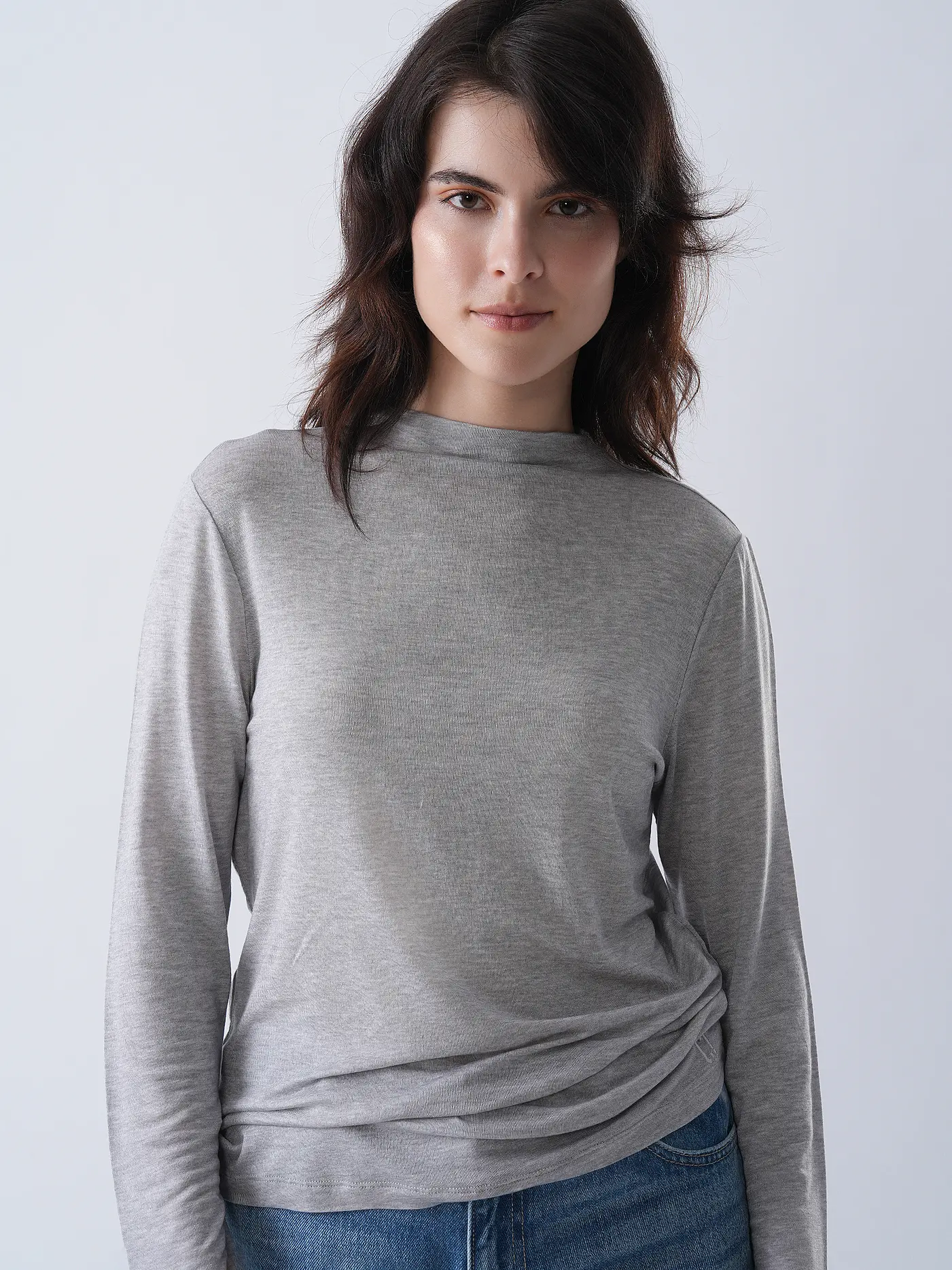 COMMA IDENTITY | Langarmshirt | grau
