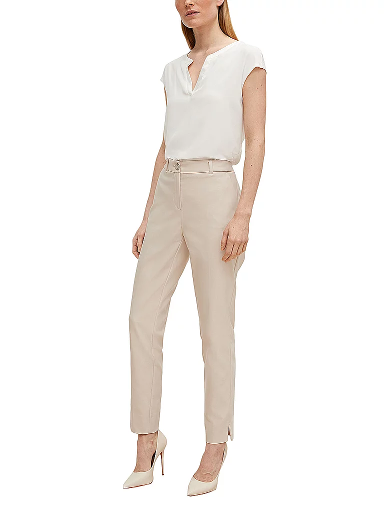 COMMA Hose Slim Fit 7/8 beige   46 damen 2