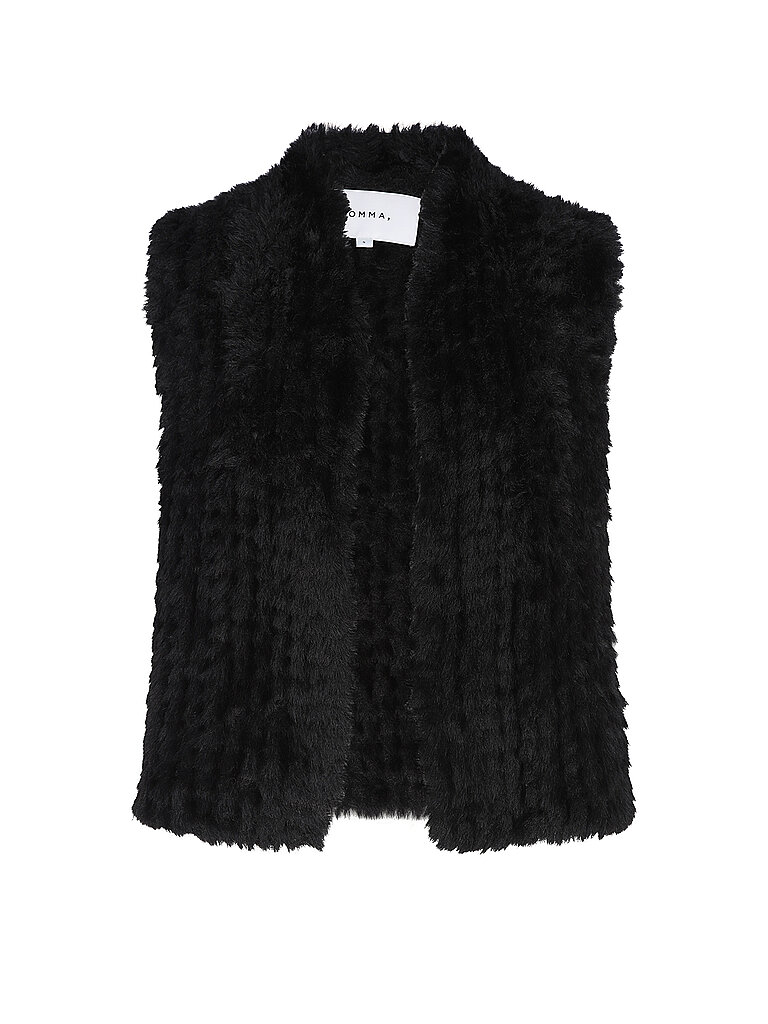COMMA Gilet in Felloptik schwarz | XL