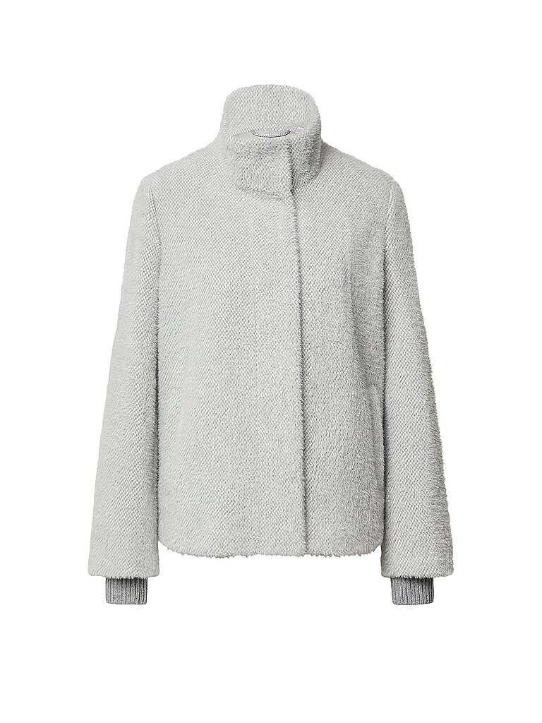 Jacke in Felloptik hellgrau 44 damen