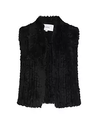 COMMA | Gilet in Felloptik  | schwarz