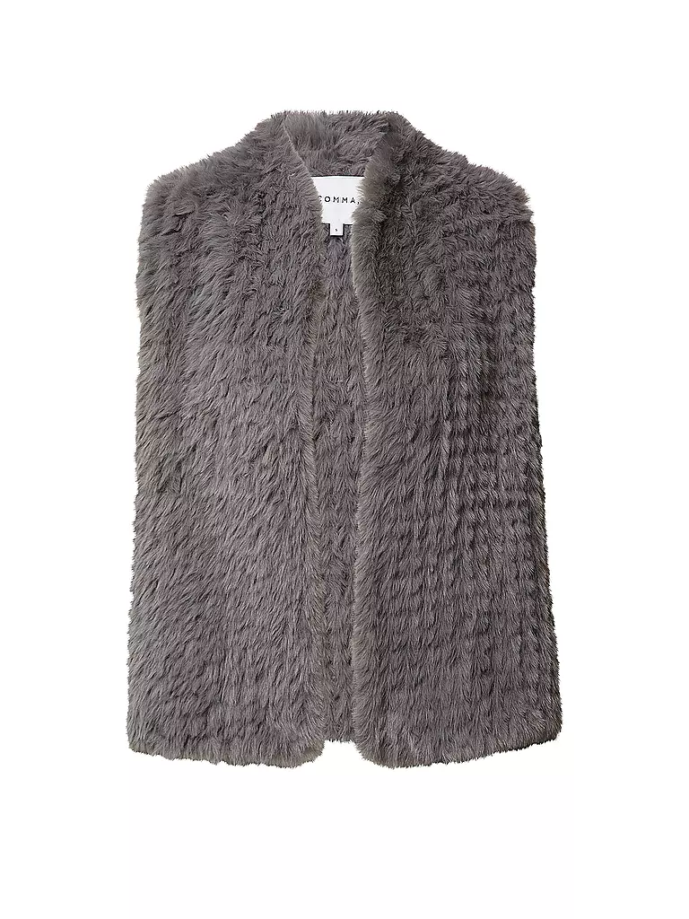 COMMA | Gilet in Felloptik  | grau