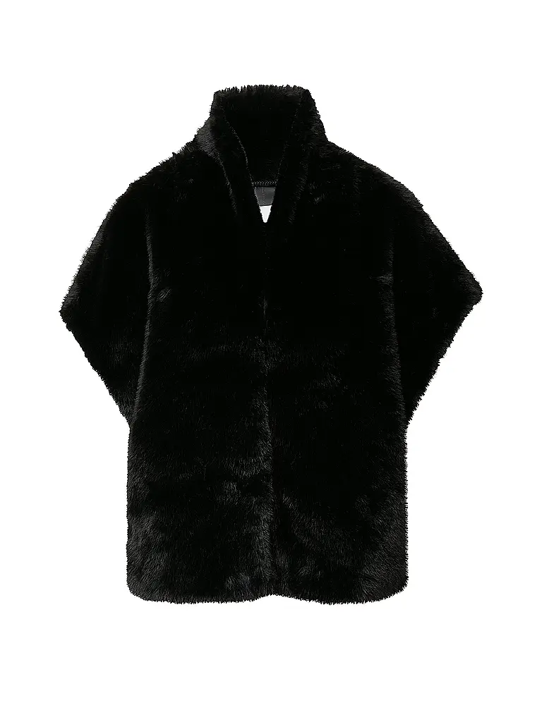 COMMA | Gilet in Felloptik | Schwarz