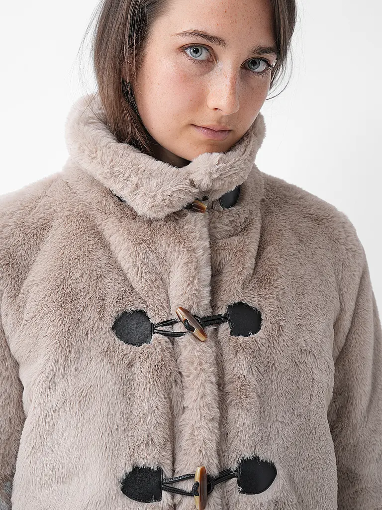 COMMA | Jacke in Felloptik  | beige