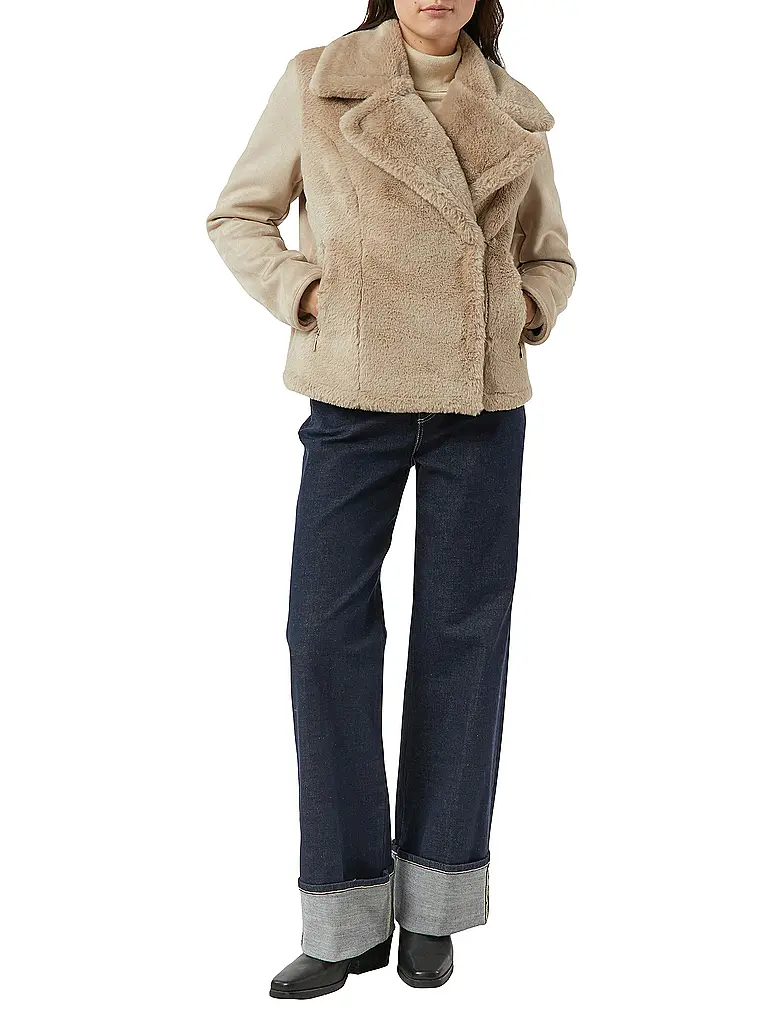 COMMA | Jacke in Felloptik | Camel