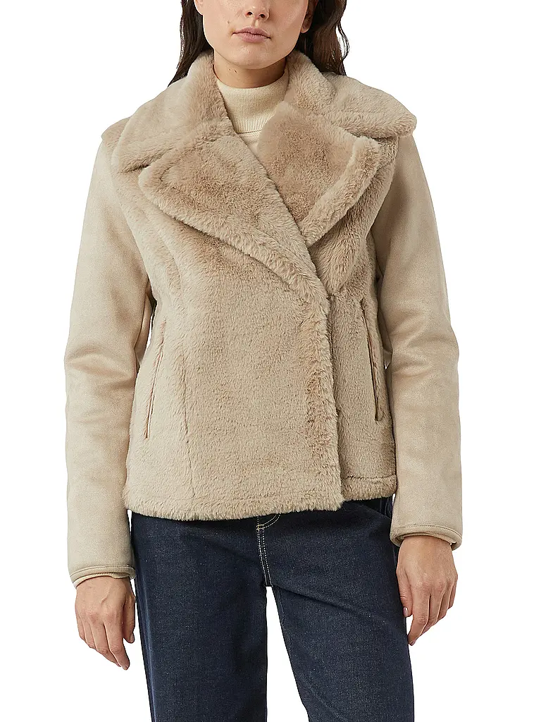 COMMA | Jacke in Felloptik | Camel