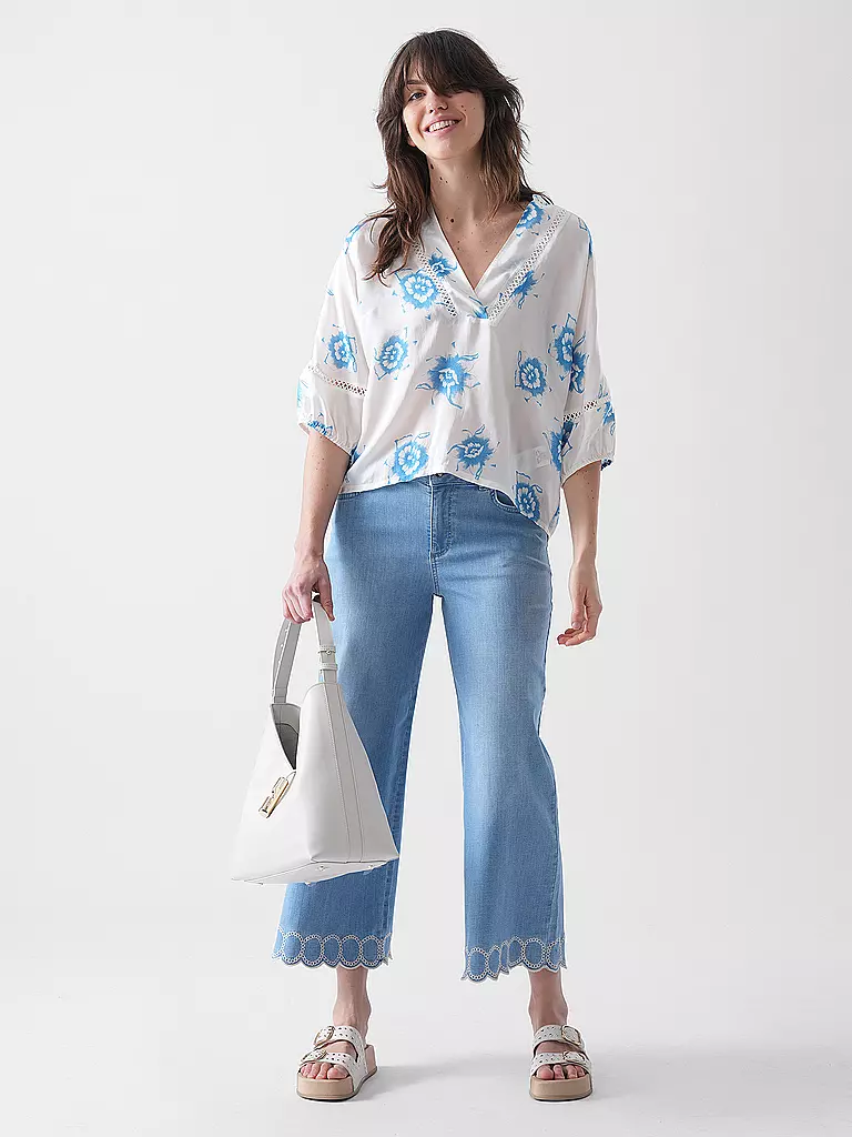 COMMA | Jeans Wide Leg 7/8 | blau