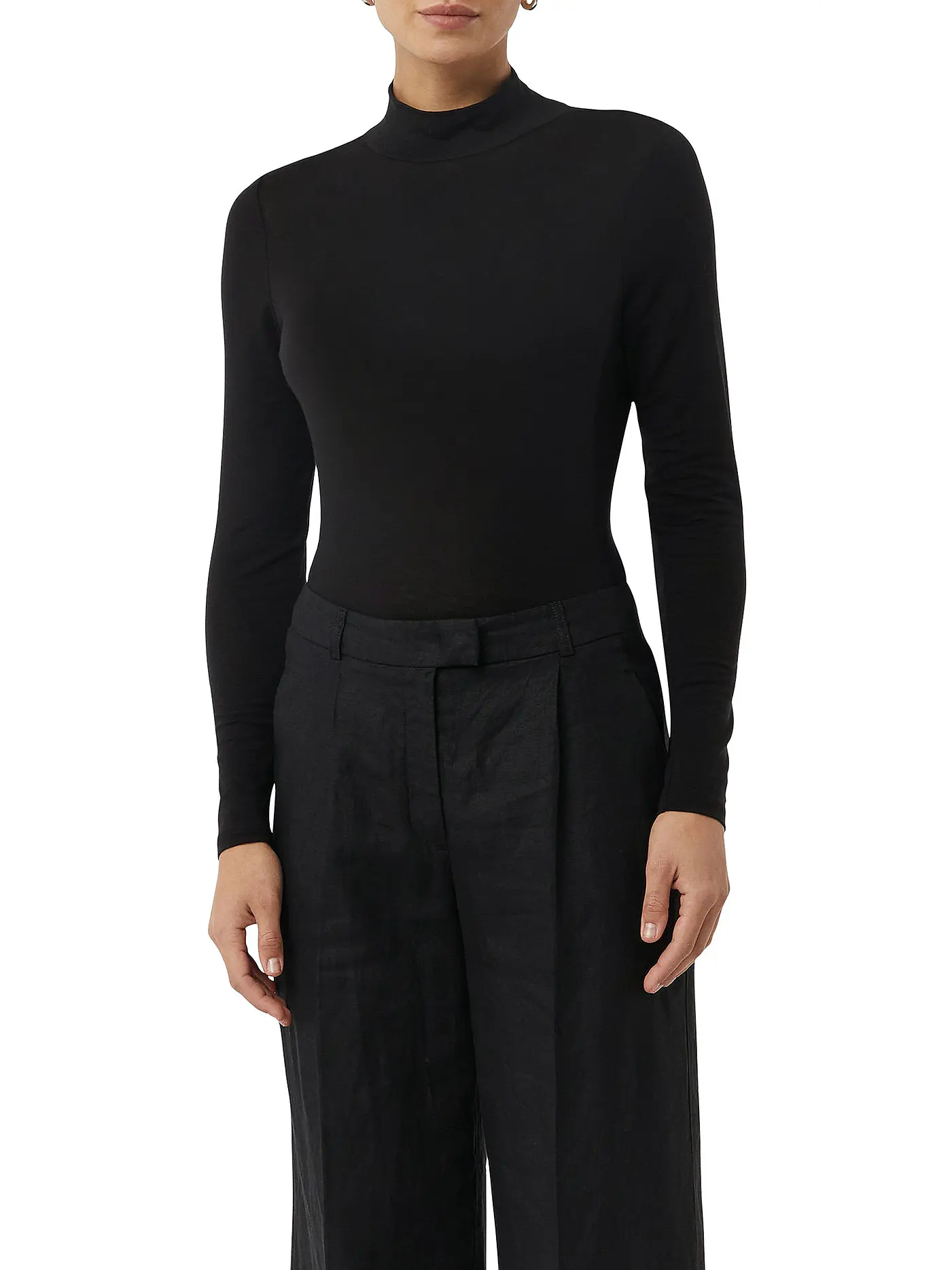 COMMA | Rollkragenshirt | schwarz