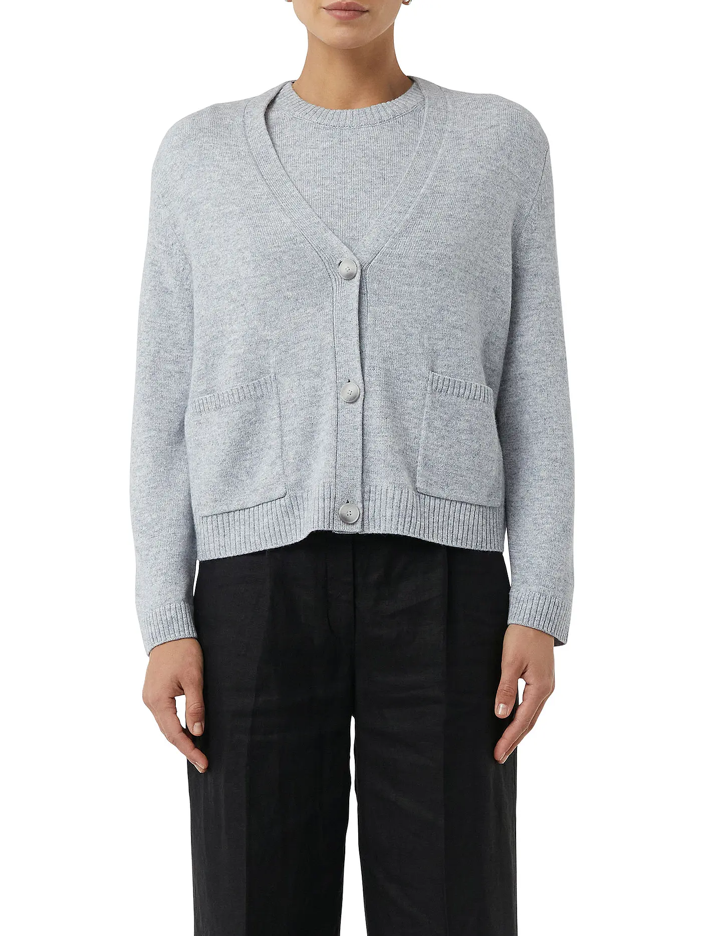 COMMA | Stickjacke | grau