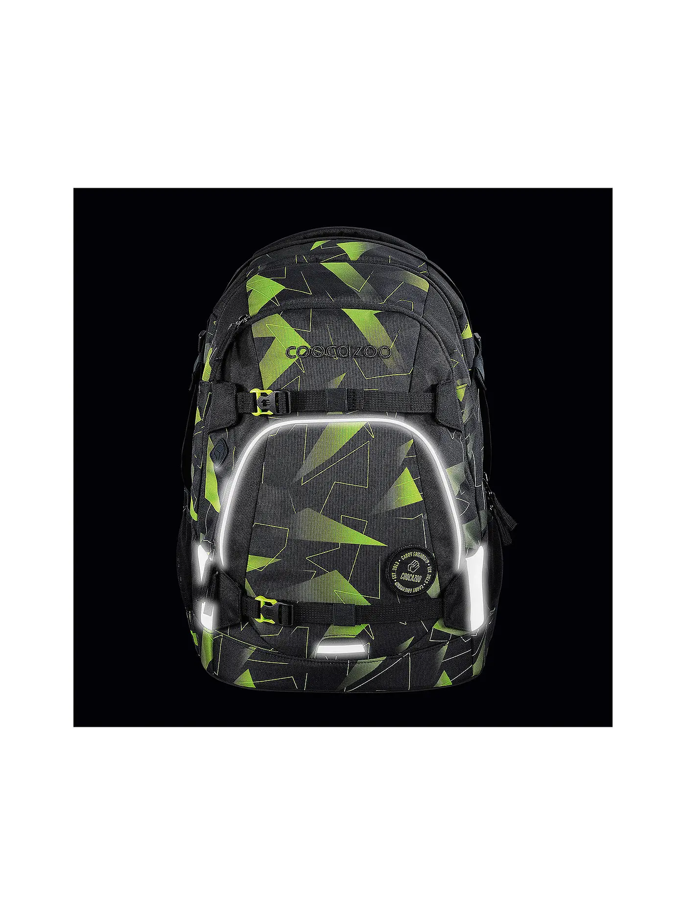 COOCAZOO | Schulrucksack MATE Lime Flash | schwarz