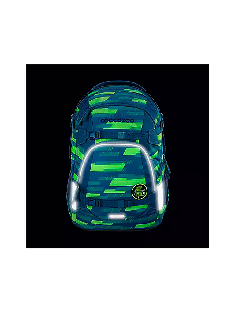 COOCAZOO | Schulrucksack MATE Lime Stripe | blau