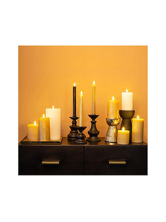 COUNTRYFIELD | LED Kerze 2er Set Rustikal 24x2,2cm Beige