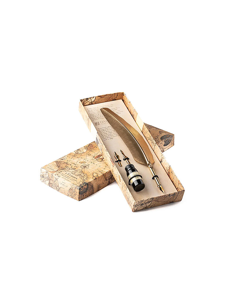 Schreibset mit großem goldenen Federstift Gold gold baby