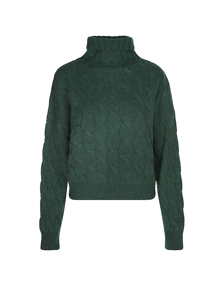 Kaschmirpullover CHUNKY CABLE grün L damen